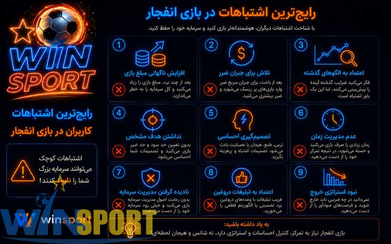 رایج‌ترین اشتباهات کاربران در بازی انفجار
