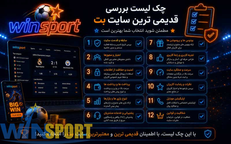 قدیمی ترین سایت شرط بندی ایران؛ سابقه مهمتر است یا اعتبار واقعی؟ 12 چک لیست بررسی قدیمی ترین سایت بت
